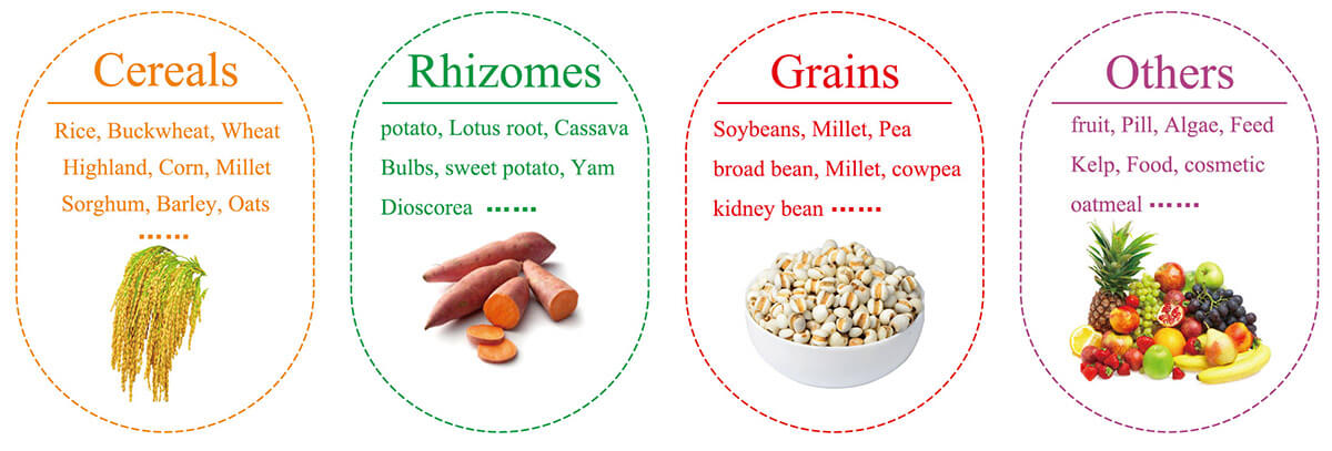 Source species of starch that can be detected.